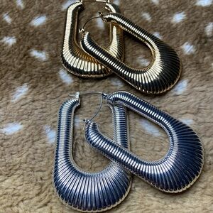 Fashion Jewelry Gold and Silver Large Loop Earrings